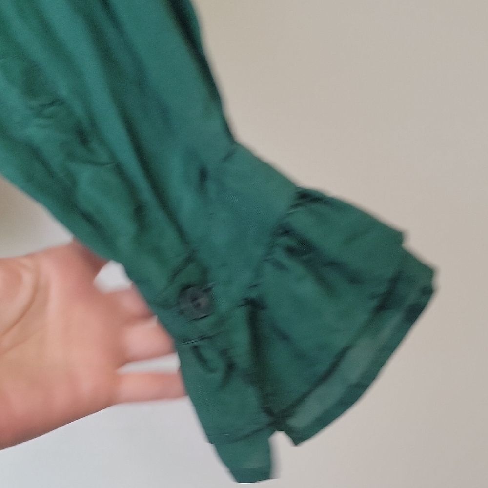 H.L. Spencer (Vintage) VTG Silk Blouse Green Size S Vintage - Picture 8 of 11